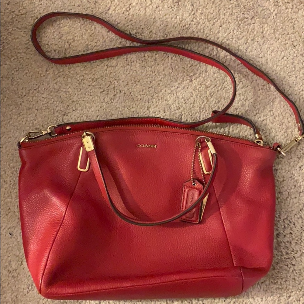 Coach red crossbody bag